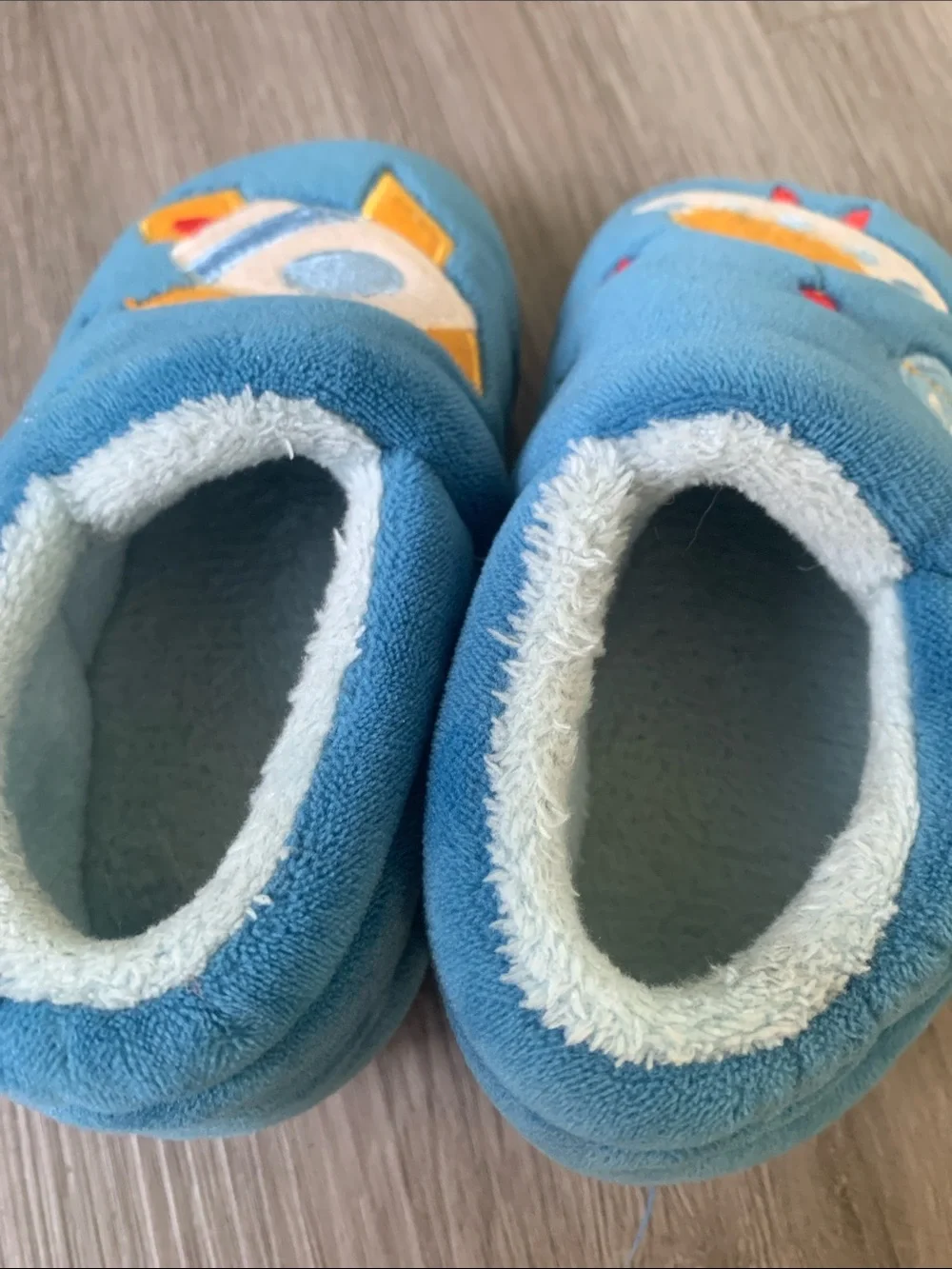 Blue Kids Space Rocket Hard Soled Slippers - Cozy Soft Slip-Ons